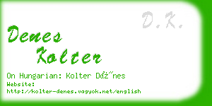 denes kolter business card